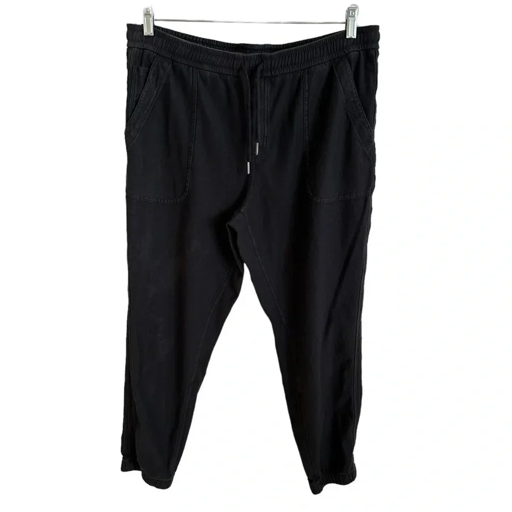 Flawed Athleta womens 16 Black Farallon Joggers Pants‎ Pull On Loungewear